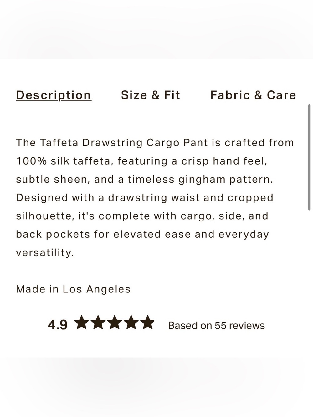 Donni Silk Taffeta Cargo Pants in Gingham - Picture 6 of 6